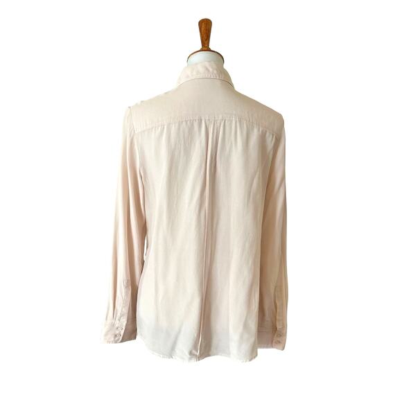 Vintage 90s Express Silk Blouse – Dusty Pink Jewel Tone, Size Large - Picture 4 of 4